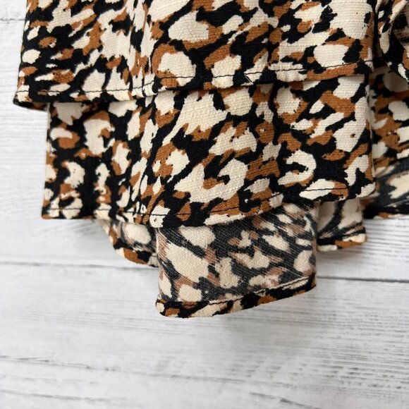 Free People Dress Womens Size S/P French Quarter Wrap Leopard Cheetah Mini Wrap - Picture 6 of 16